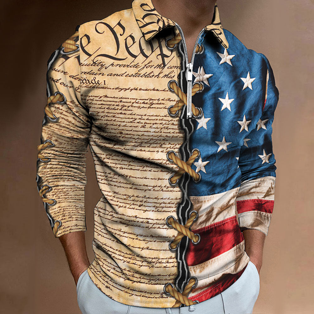 Men's shirt with high collar and retro design Lisslune
