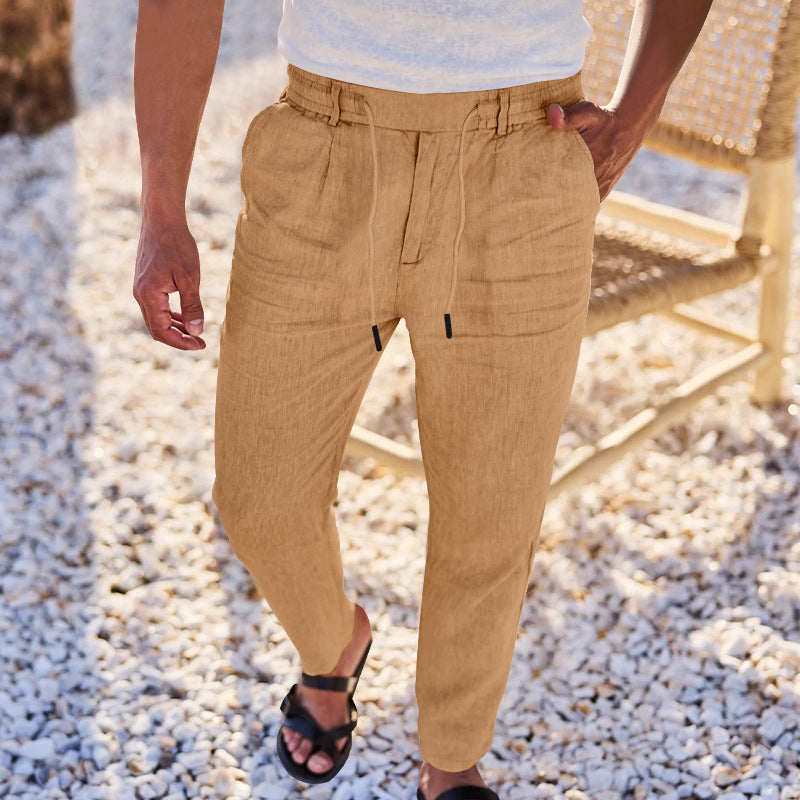 Men's casual joggers with elastic waistband and side pockets Lisslune