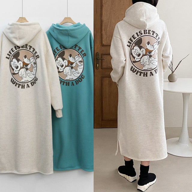 Women’s Cozy Hoodie Dress with large print and comfortable fit Lisslune