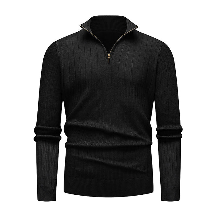 Men's high-quality knitted sweater with modern stand-up collar and zipper Lisslune