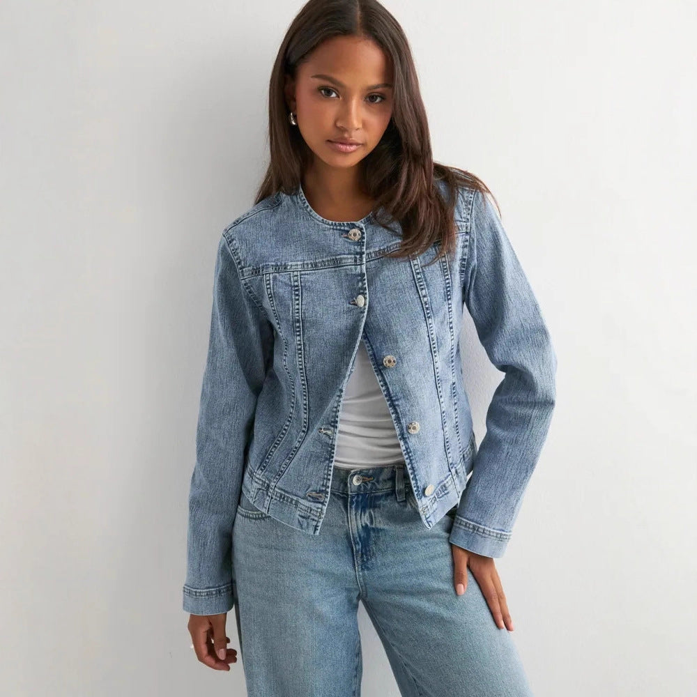 Damen zeitlose Denim-Jacke im modernen Schnitt Lisslune