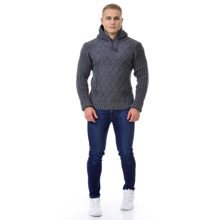 Men's knitted pullover with modern diamond pattern Lisslune