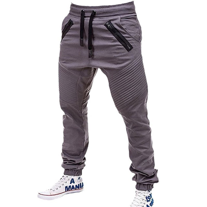 Men's cargo pants with zipper pockets and ribbed knit details Lisslune