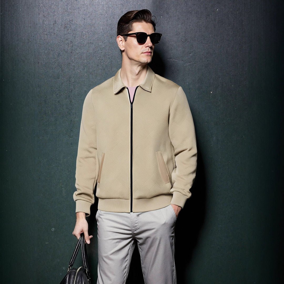 Men's sporty jacket with textured design and modern collar Lisslune