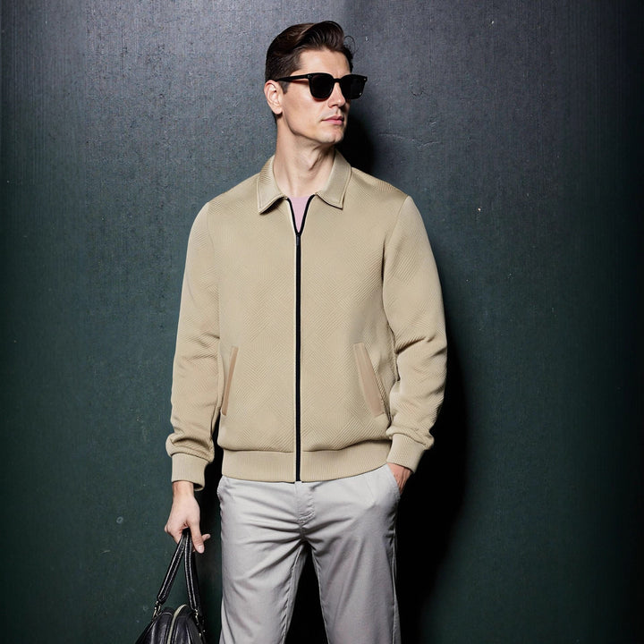 Men's sporty jacket with textured design and modern collar Lisslune