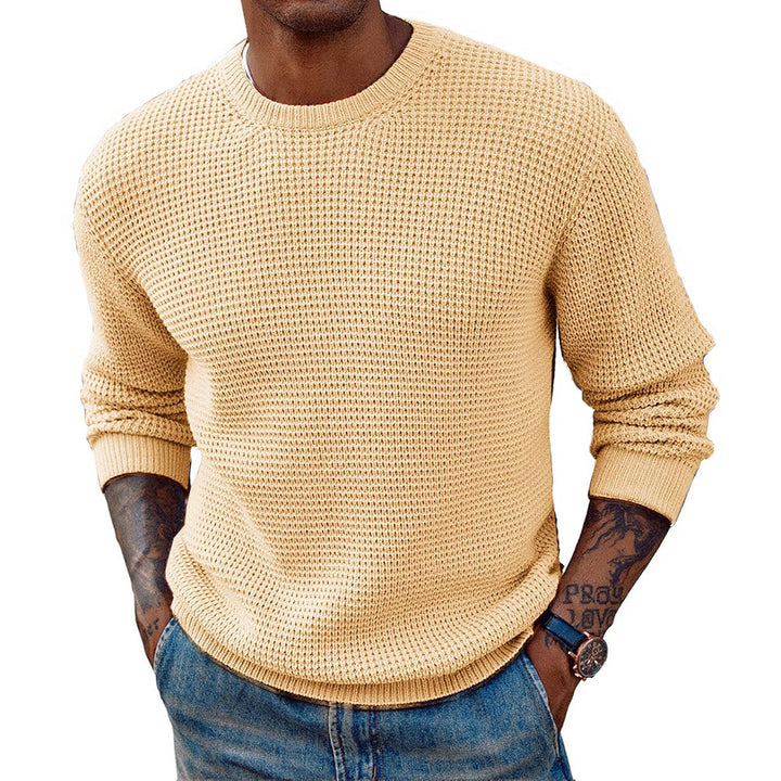 Men's large knitted sweater with textured fabric Lisslune