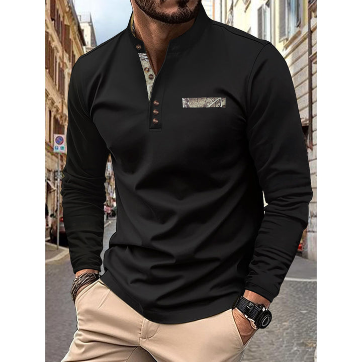 Men's Elegant Long Sleeve Shirt with Creative Collar Lisslune