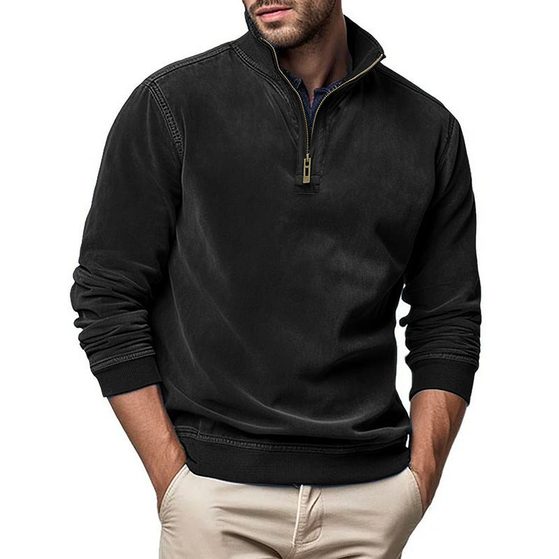 Men's sporty pullover with half zipper Lisslune