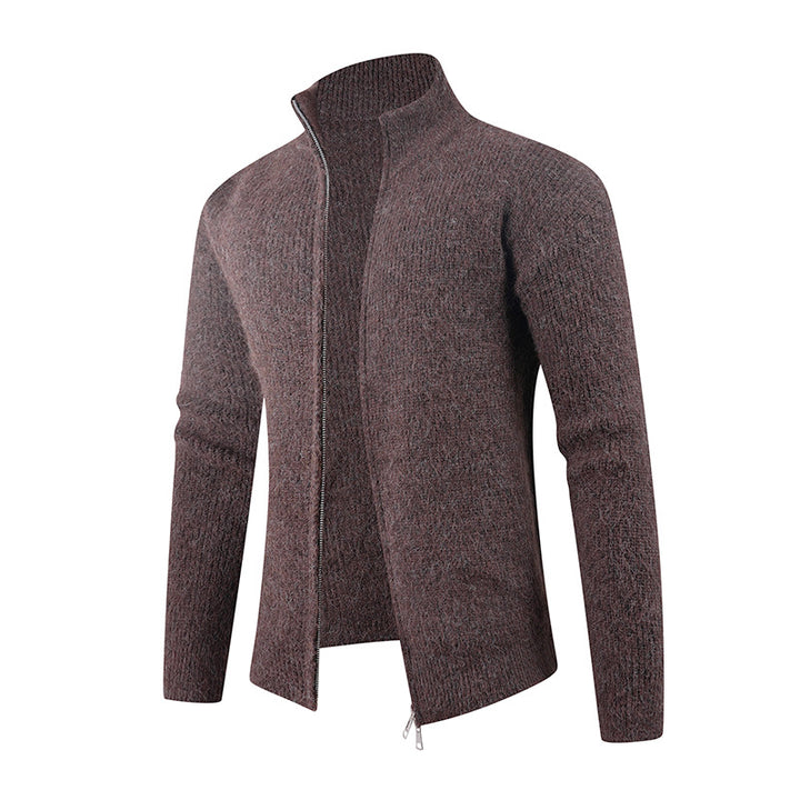 Men's sweater with high collar and decorative zipper Lisslune