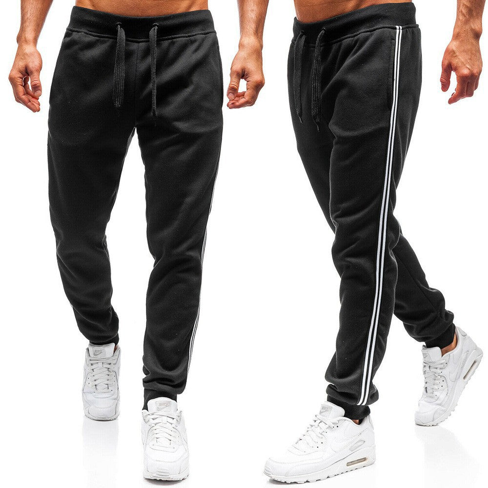 Men's sporty jogging pants with side contrast stripes Lisslune