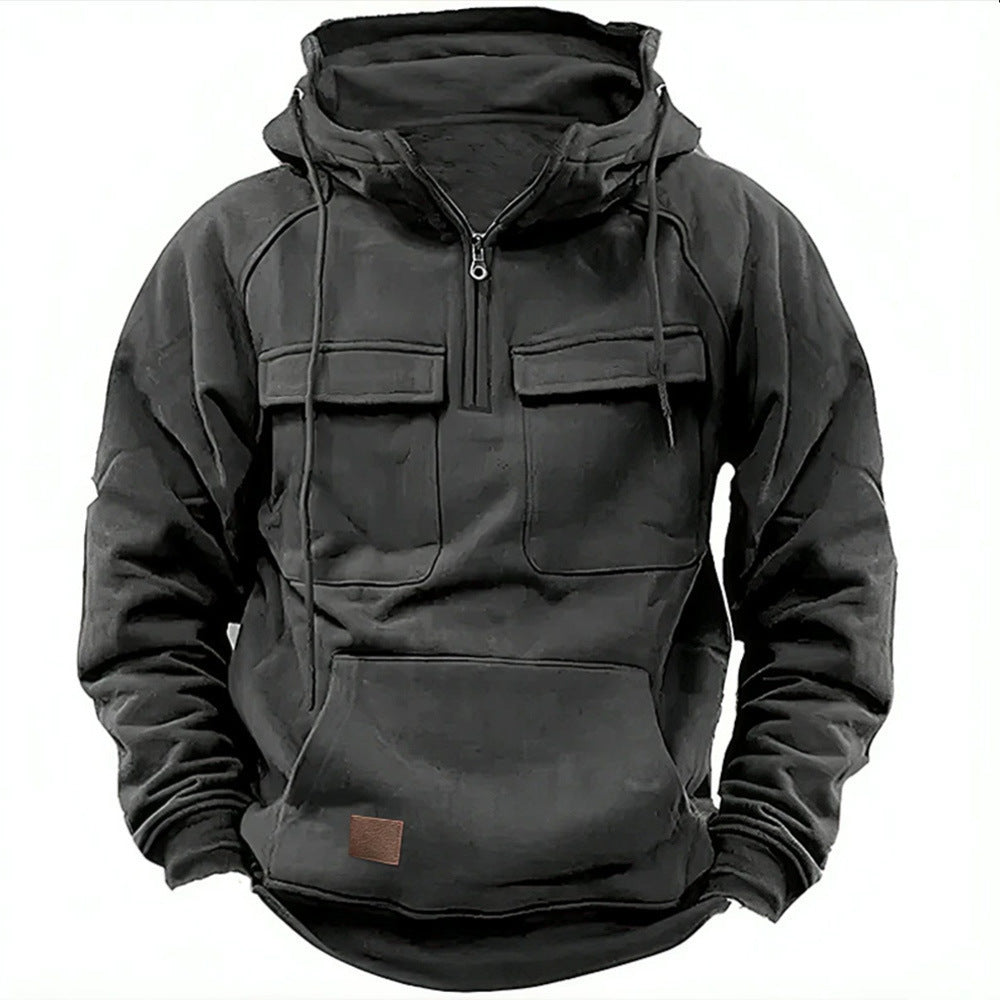 Men's sporty hoodie in utility style with practical pockets Lisslune