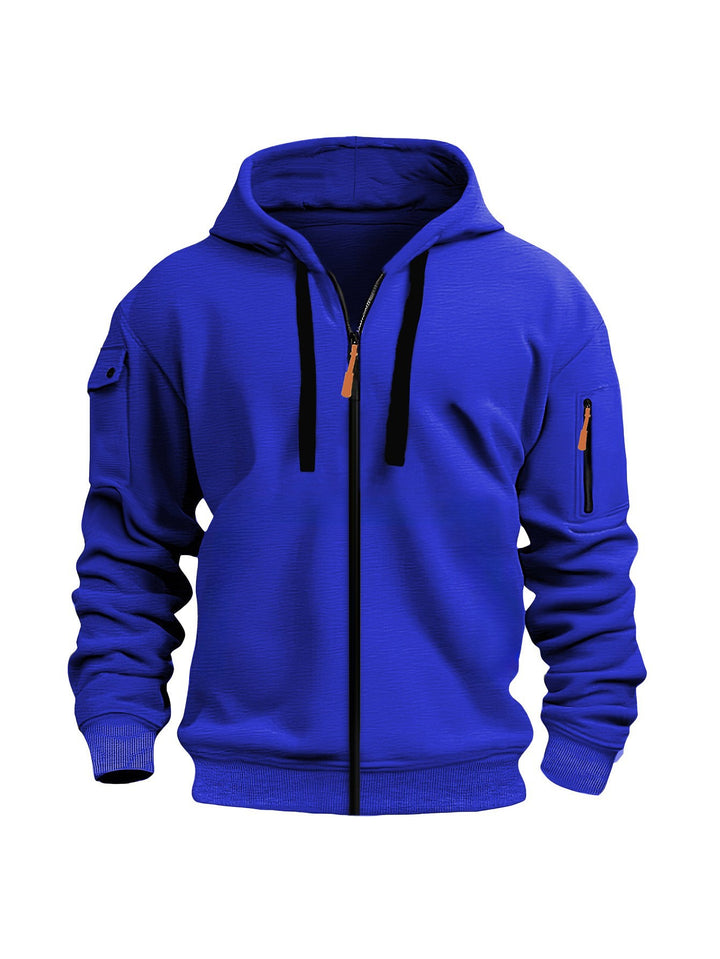 Men's hoodie jacket with functional zip pockets and modern cut Lisslune