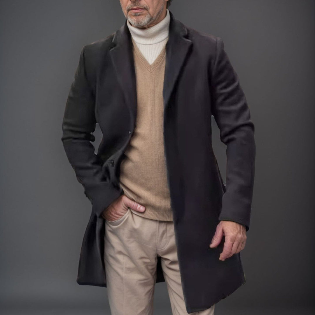 Men's Elegant, Timeless Wool Coat Lisslune