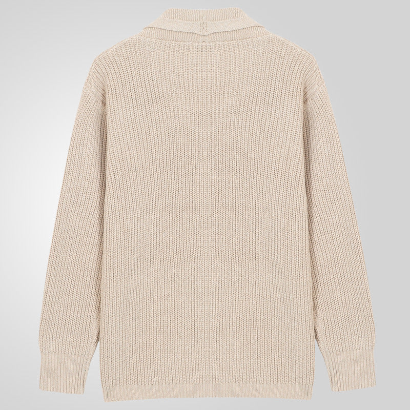 Men's cardigan with classic cable pattern and comfortable deep pockets Lisslune