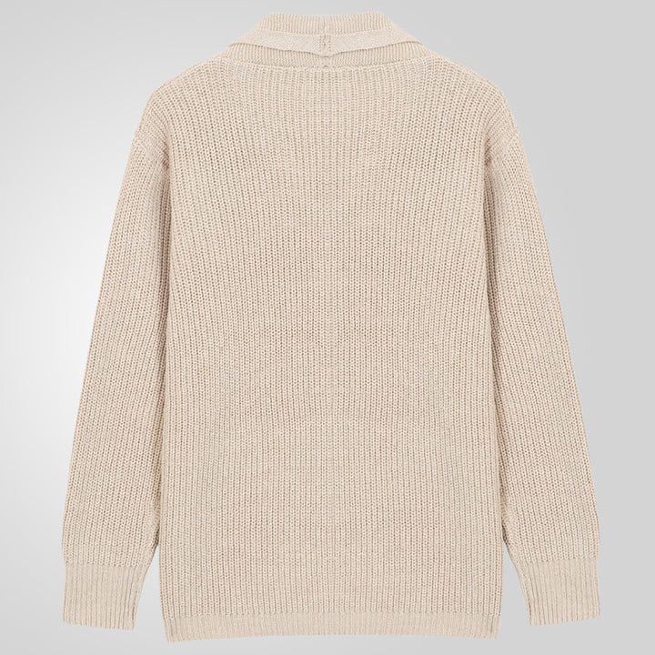 Men's cardigan with classic cable pattern and comfortable deep pockets Lisslune