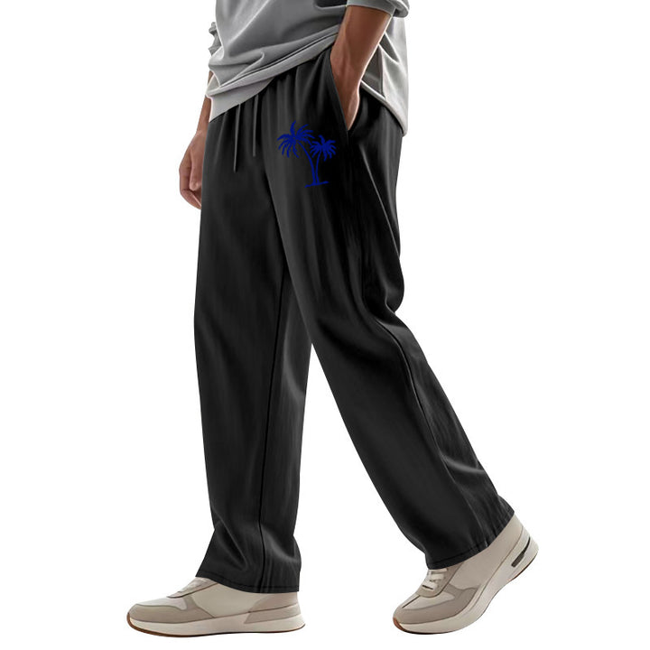Men's Casual Leisure Pants with Side Logo Print Lisslune