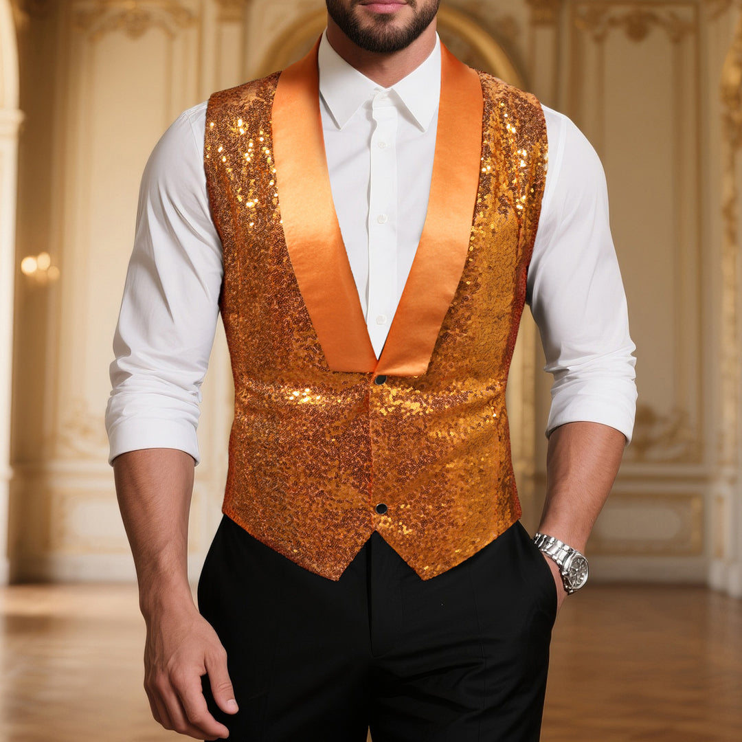 Men's glamorous sequin vest Lisslune