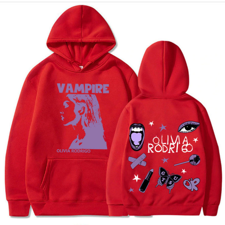Women's hoodie with artistic vampire print and oversized fit Lisslune