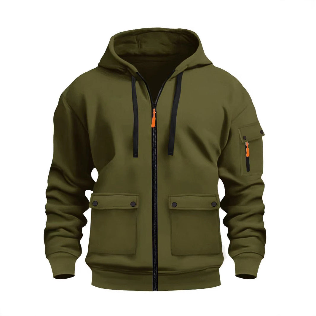 Men's functional hoodie jacket with multiple pockets Lisslune