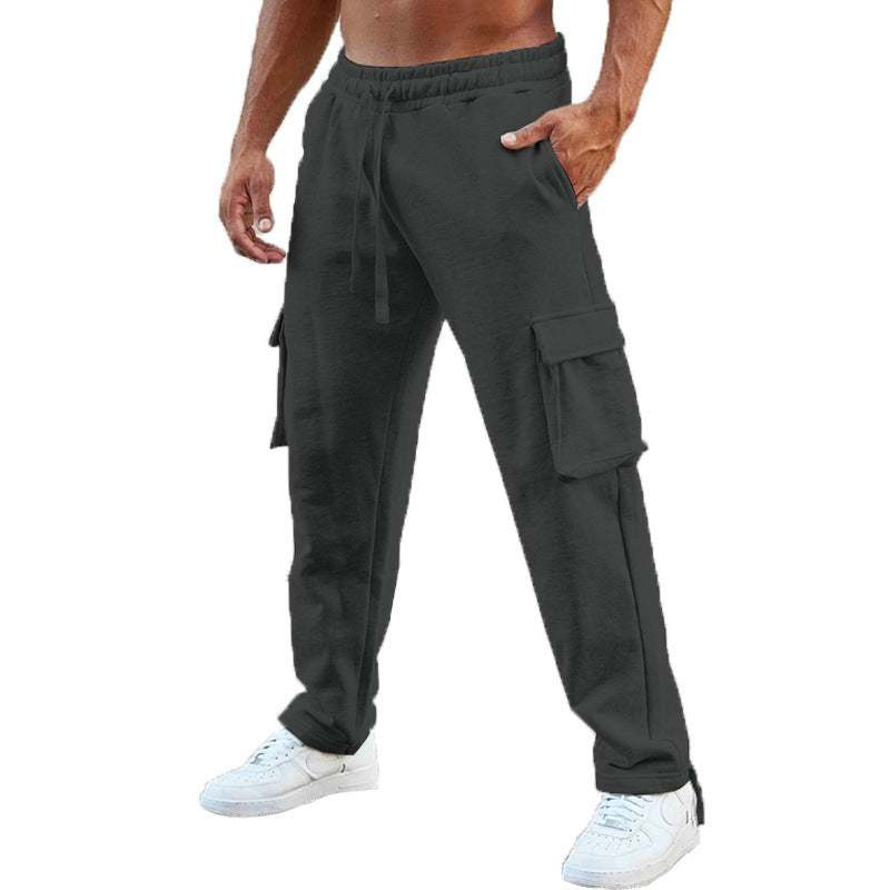 Men's casual cargo jogging pants with elastic waistband and practical side pockets Lisslune