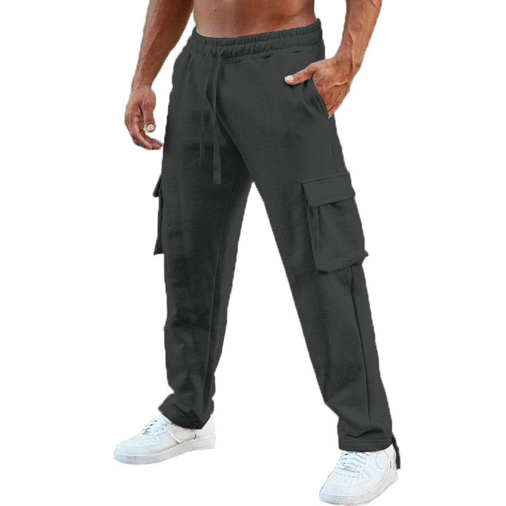 Men's casual cargo jogging pants with elastic waistband and practical side pockets Lisslune