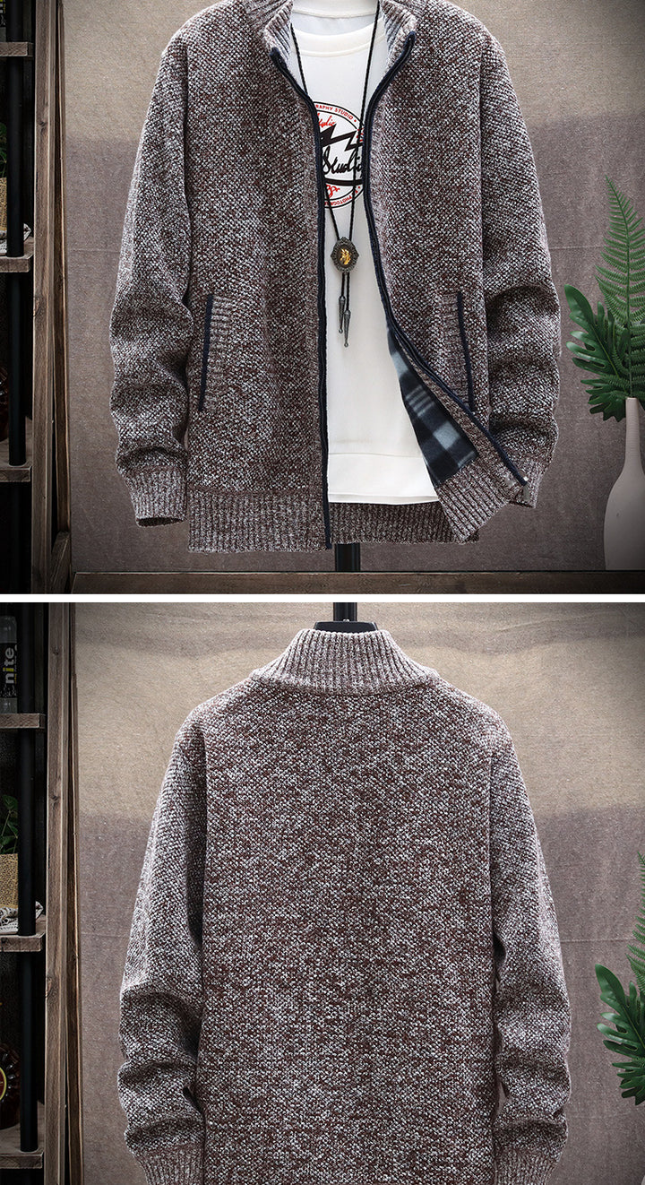 Men's cardigan with stand-up collar and pockets Lisslune