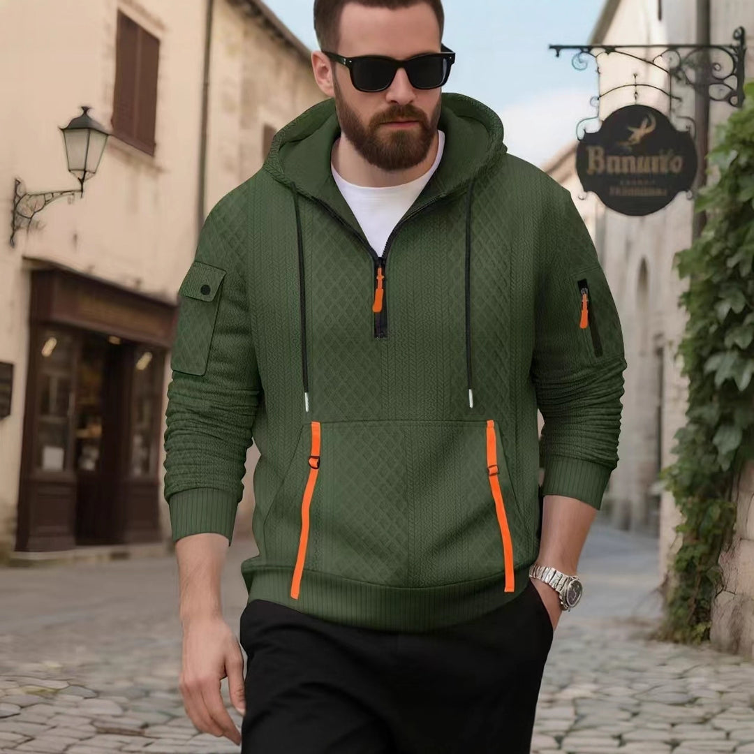 Men's stylish hoodie with textured design and practical pockets Lisslune