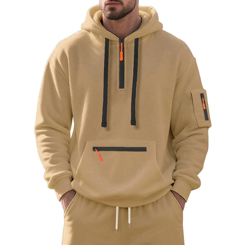 Men's stylish hoodie with innovative zipper elements Lisslune