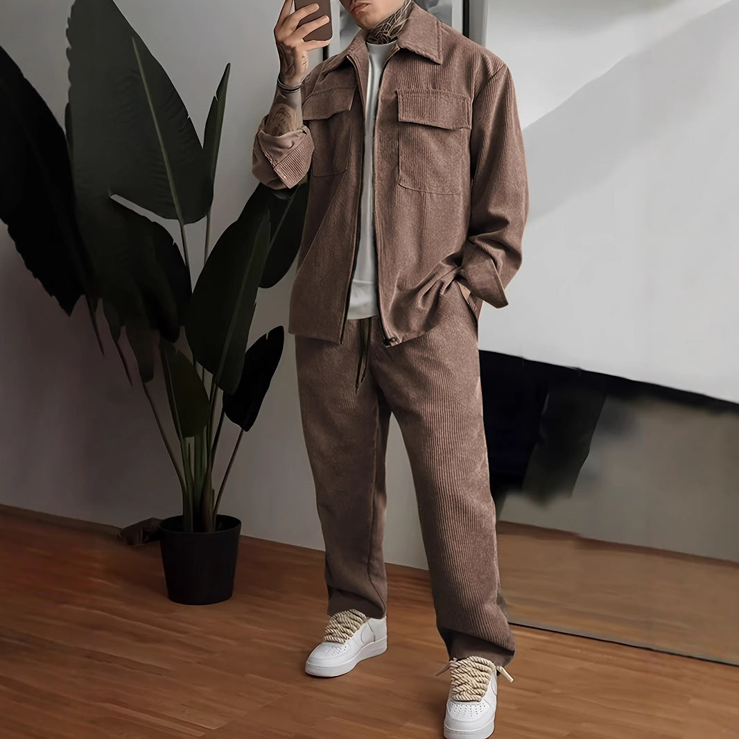 Men's Cord Jacket and Pants Set Lisslune