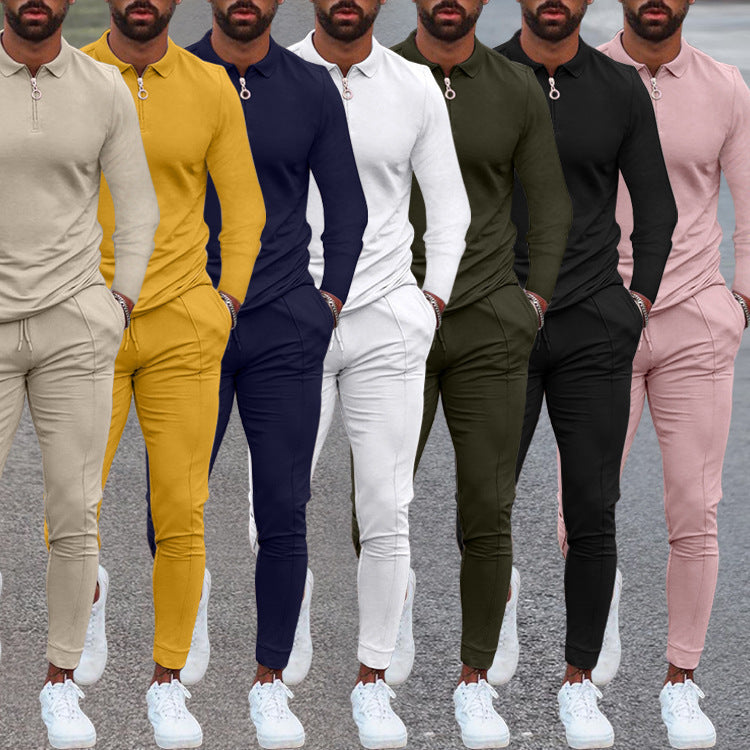 Men's sporty set with modern stand-up collar and functional zipper Lisslune