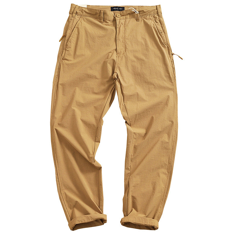 Men's Chino Pants with Elastic Waistband and Practical Side Pockets Lisslune