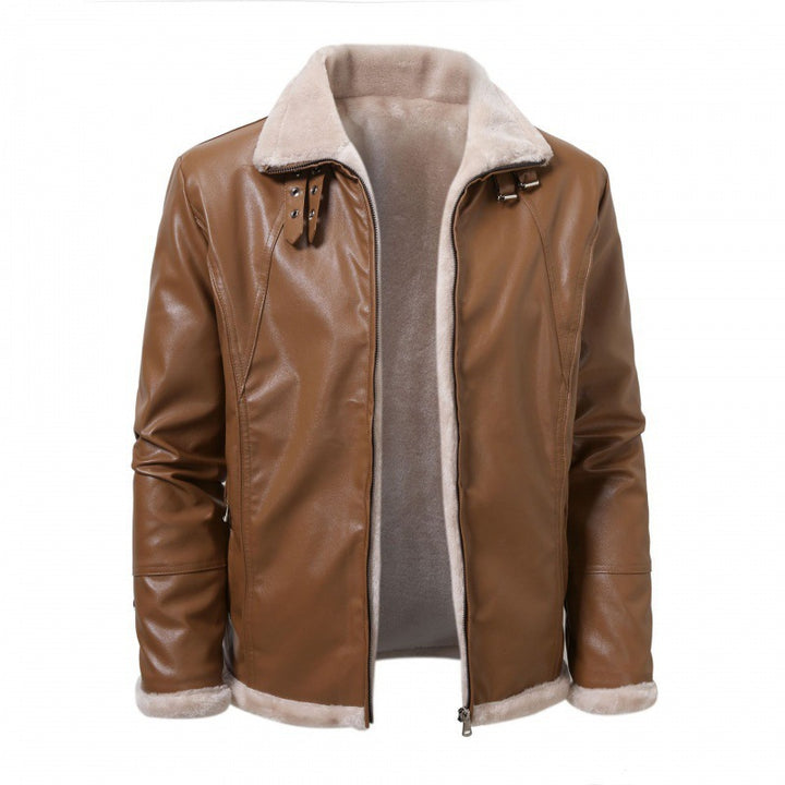 Men's stylish synthetic leather jacket with soft lining Lisslune