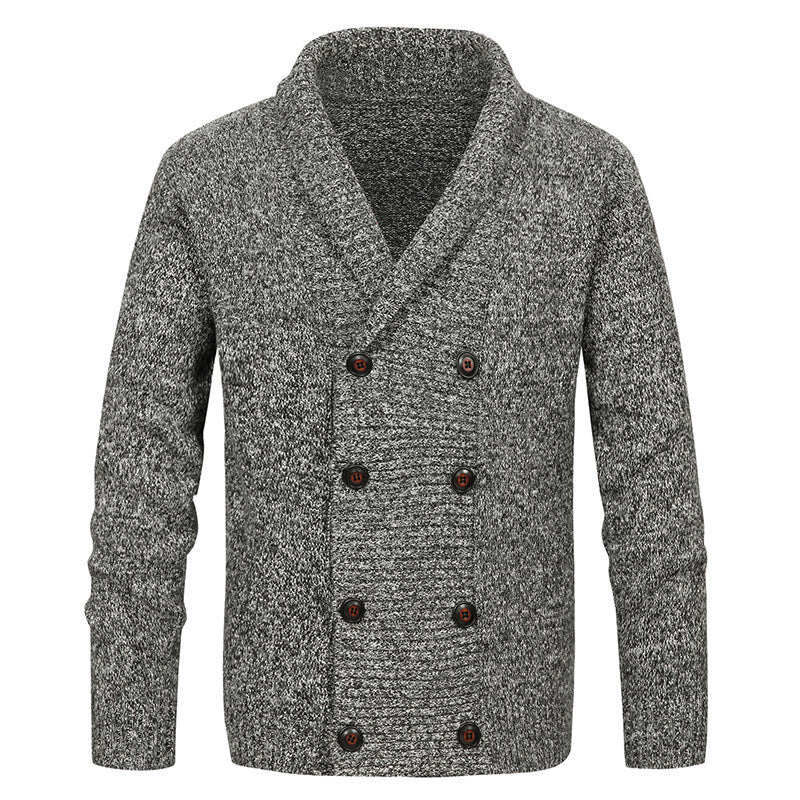 Men's cardigan with modern shawl collar and decorative buttons Lisslune