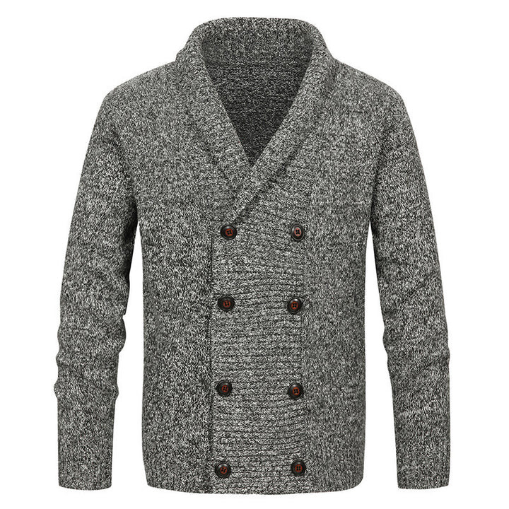 Men's cardigan with modern shawl collar and decorative buttons Lisslune