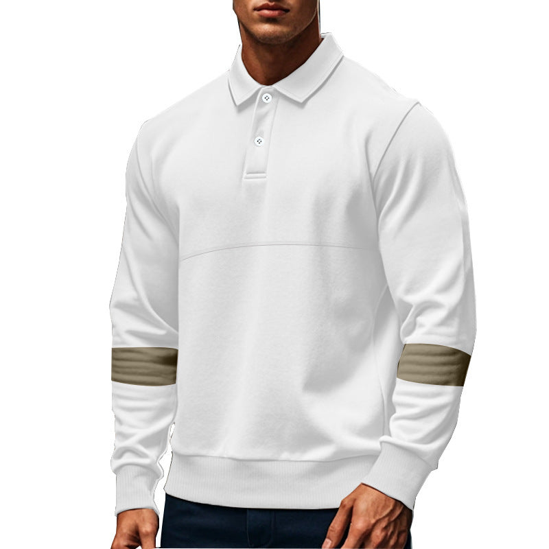 Men's Polo Sweatshirt with modern design and contrasting sleeve accents Lisslune
