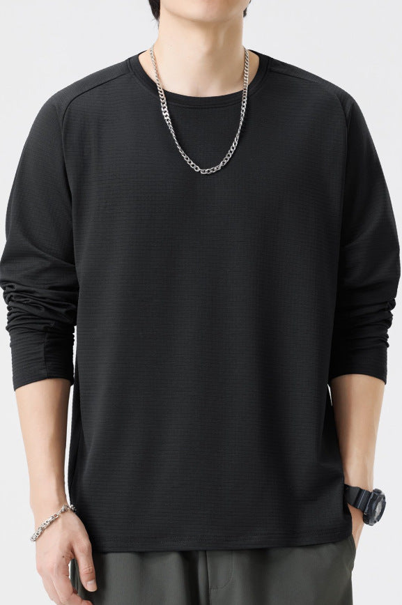 Men's breathable long sleeve t-shirt with modern structures Lisslune