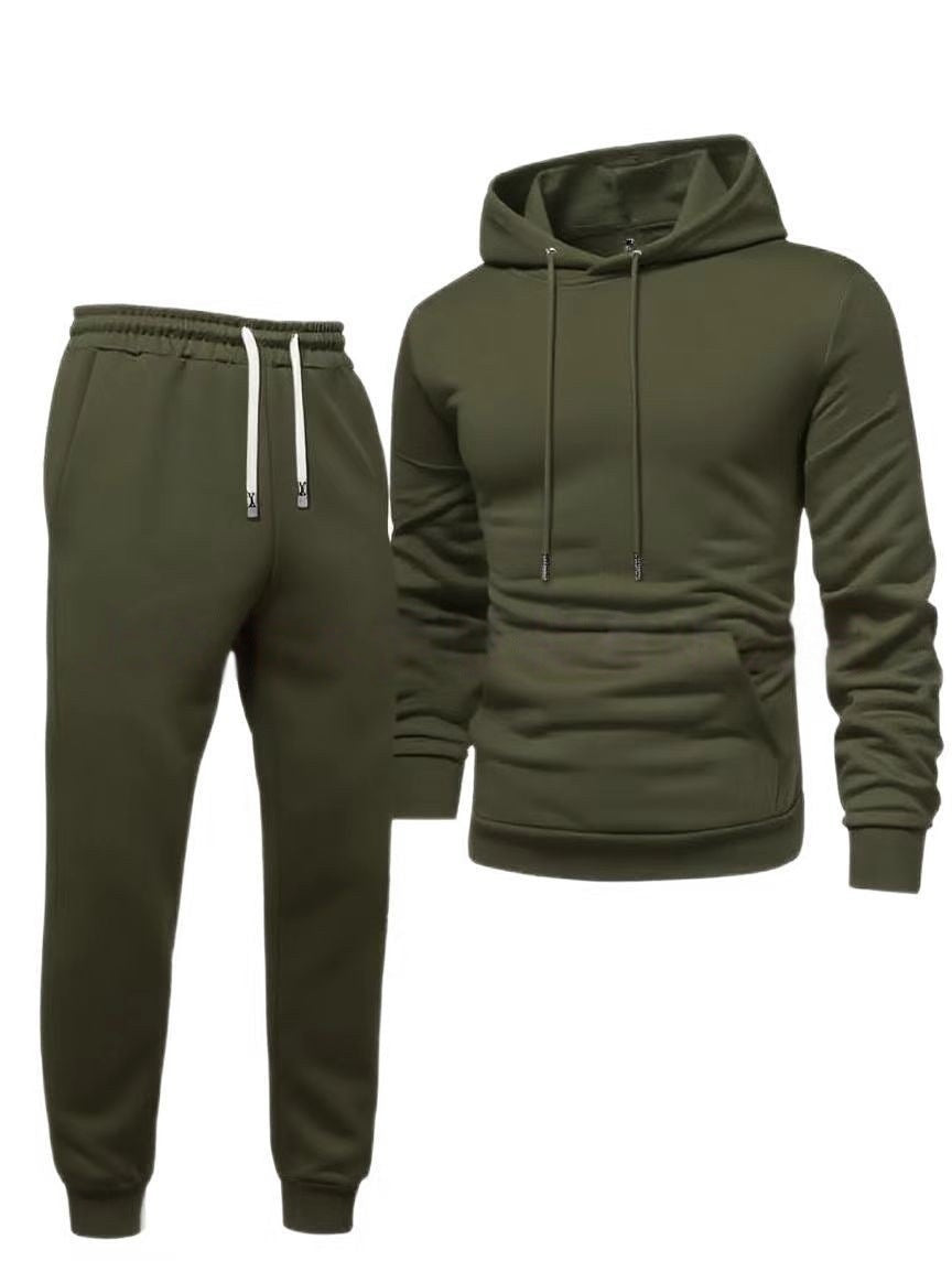 Men's Sporty Sweat Set with Elastic Waistband and Practical Pockets Lisslune