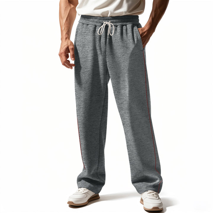 Men's sporty leisure pants with side contrast seams and drawstring Lisslune