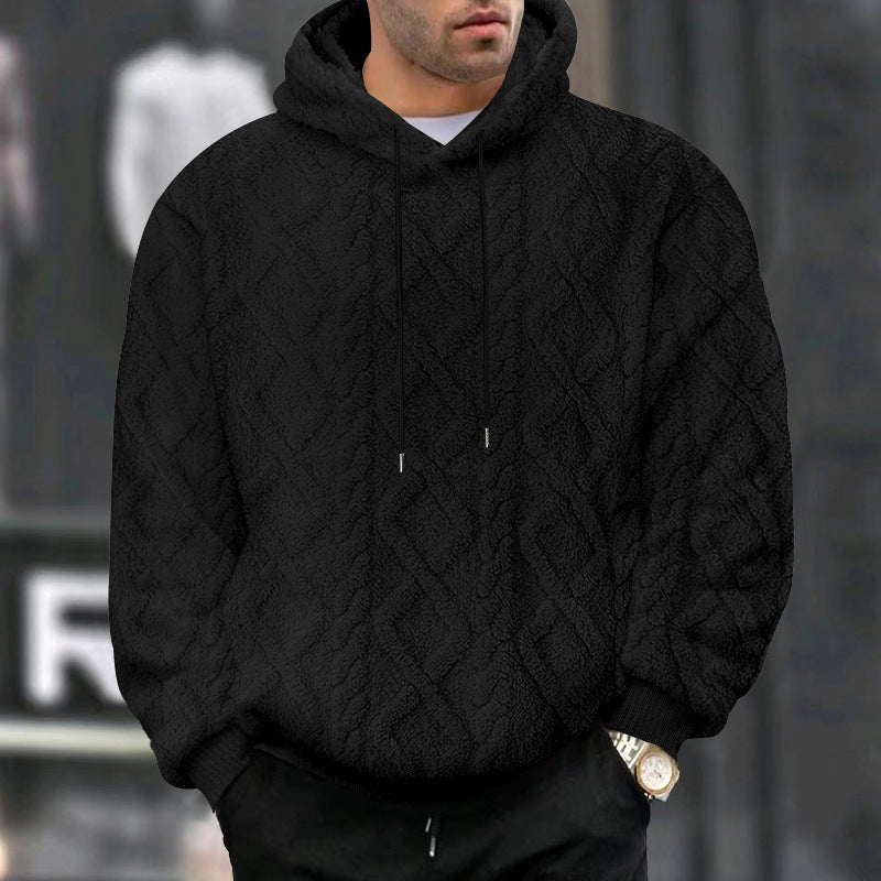 Men's cozy hoodie with textured fleece Lisslune