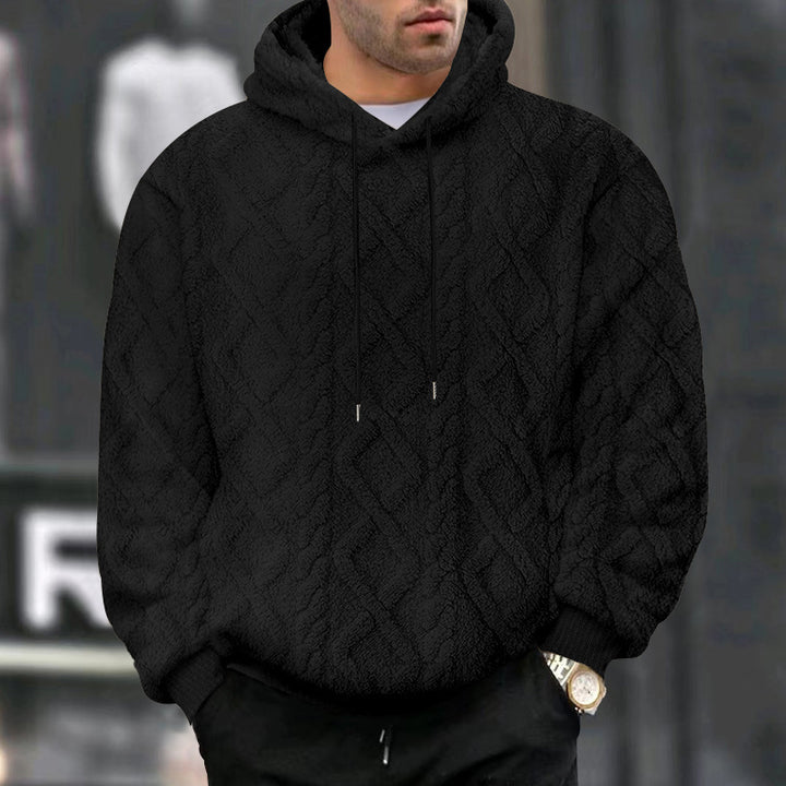 Men's cozy hoodie with textured fleece Lisslune
