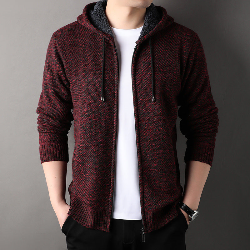 Men's fashionable cardigan with hood and soft padded lining Lisslune