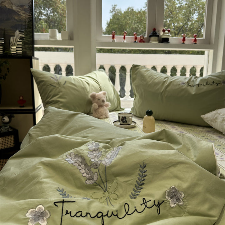 Rynx | Cotton Summer Cool Quilted Blanket Washable Pure Cotton Climate Blanket Four-Piece Set Single Double Quilt 2 M Bedding Set