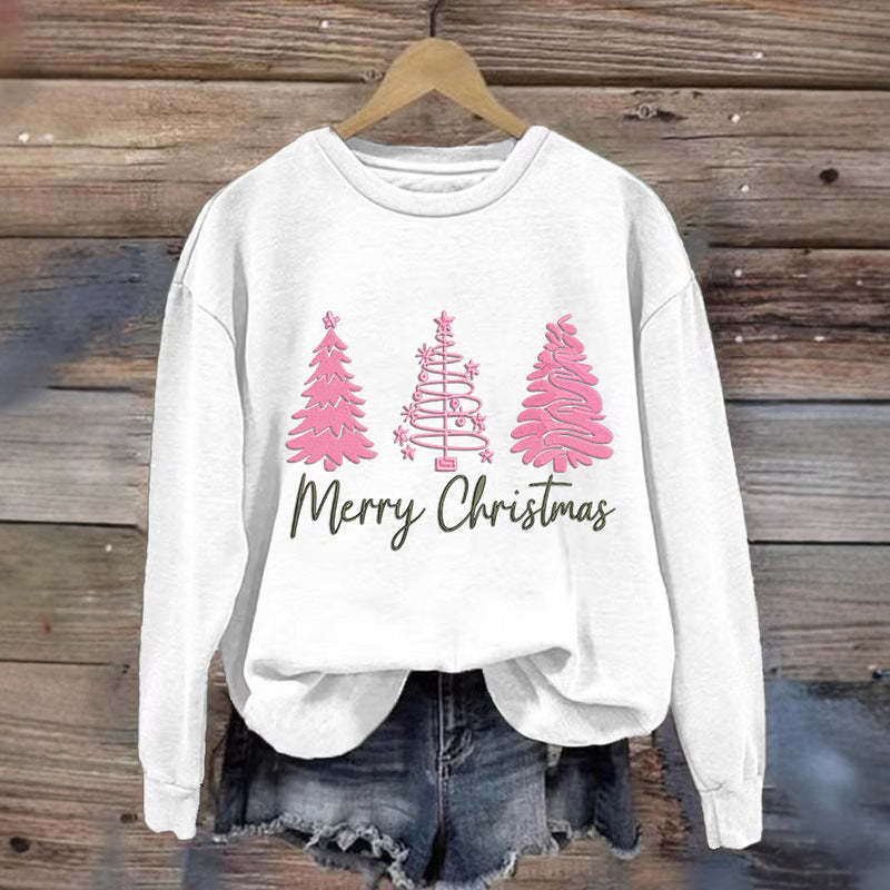 Women comfortable Christmas sweatshirt with festive print Lisslune