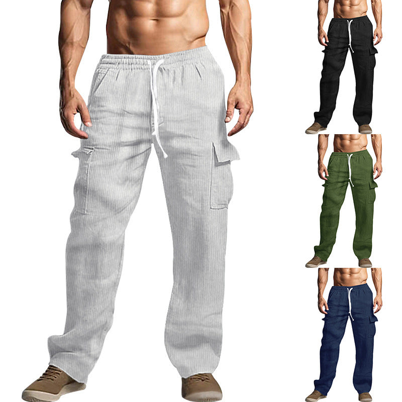 Men's casual cargo pants with practical side pockets and elastic waistband Lisslune