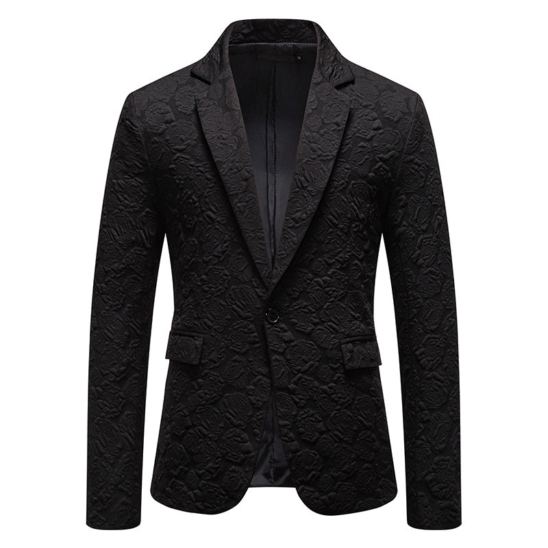 Men's Elegant Blazer with Textured Floral Pattern Lisslune