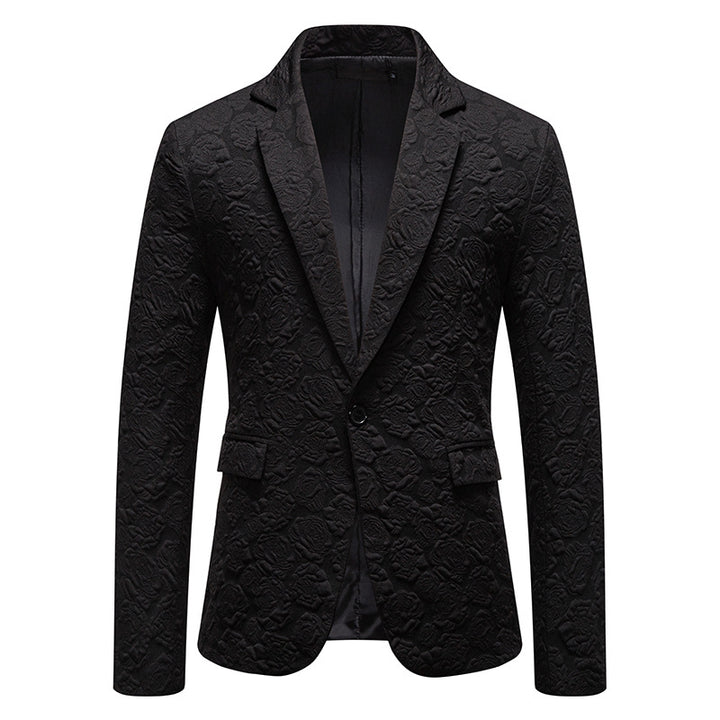 Men's Elegant Blazer with Textured Floral Pattern Lisslune