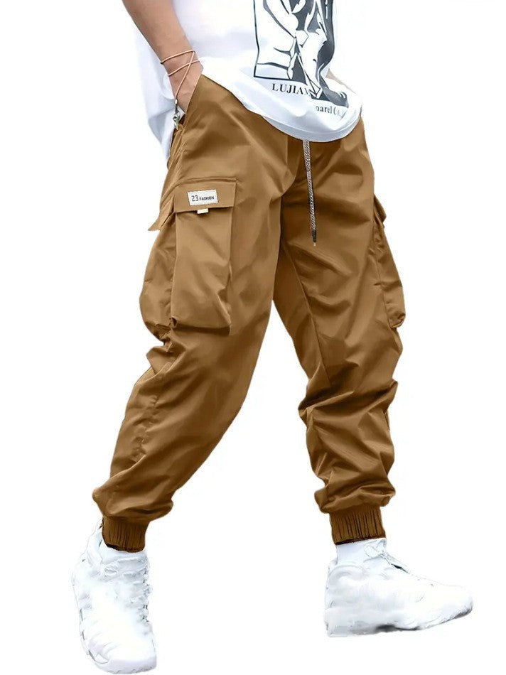 Women's Cargo Jogging Pants with Side Pockets and Elastic Cuffs Lisslune
