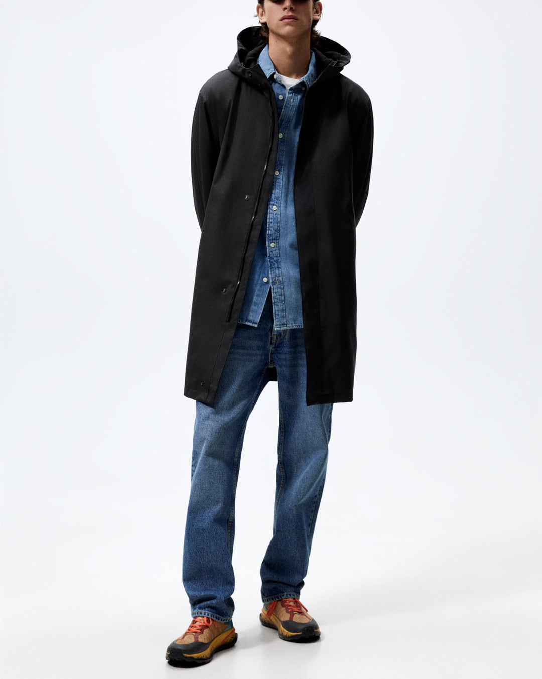 Men's raincoat with practical hood and longer cut Lisslune