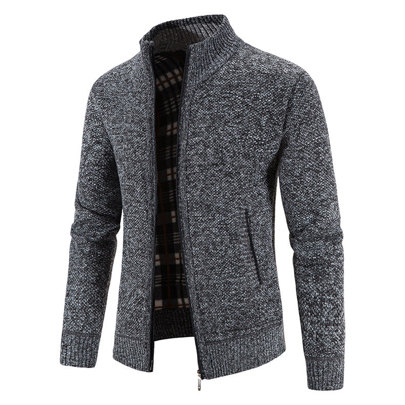 Men's fashionable cardigan with high collar and practical pockets Lisslune