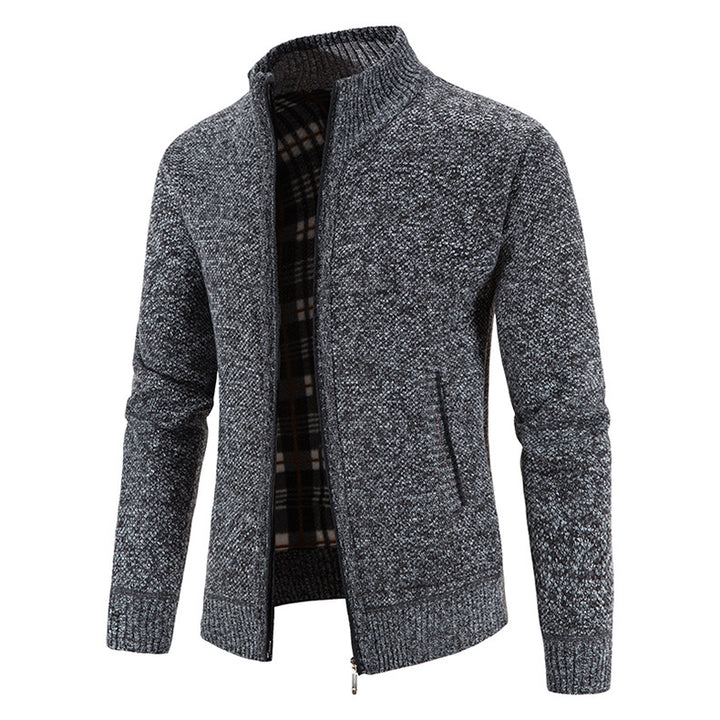 Men's fashionable cardigan with high collar and practical pockets Lisslune